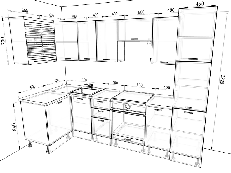 Кухня Европа — длина 2,9 м ширина 1,2 м Кухня Европа — длина 2,9 м ширина 1,2 м