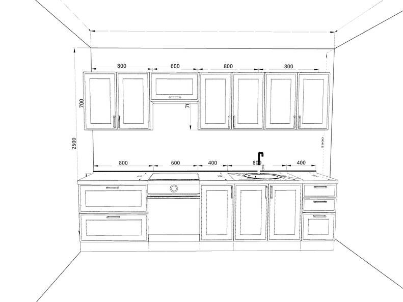 Кухня Престиж — длина 3 м