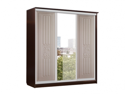 Шкаф 3х купе (зеркало+пастель мокко) Роберта 228 см Шкаф 3х купе (зеркало+пастель мокко) Роберта 228 см