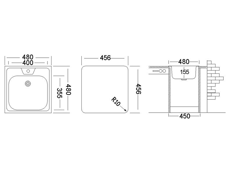 Мойка врезная Классика CLM480.480 -GT6K 0C