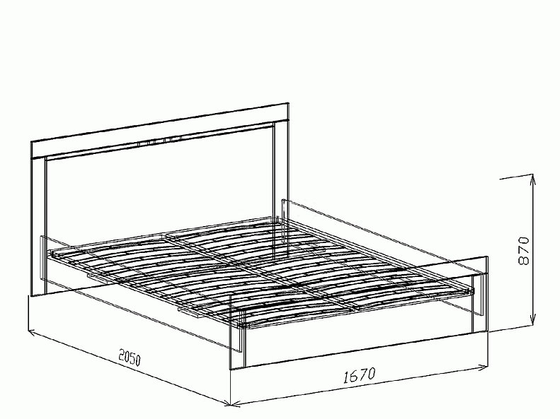 Кровать №1 (с ортопедическим основанием) Токио 167 см