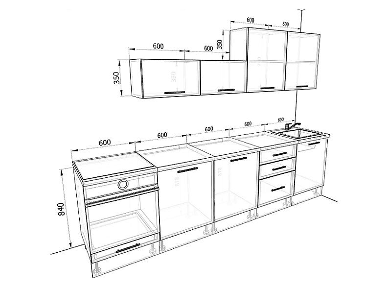 Кухня Оптима — длина 3 м