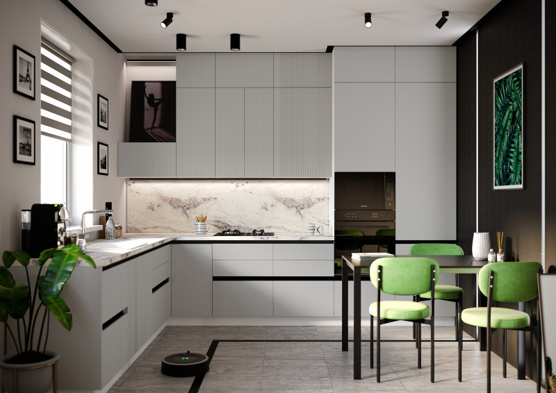 Кухня Сиэль - длина 3,4 м, ширина 2,4 м