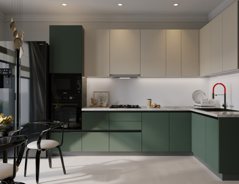 Кухня Эстетик - длина 3,4 м, ширина 1,62 м Кухня Эстетик - длина 3,4 м, ширина 1,62 м